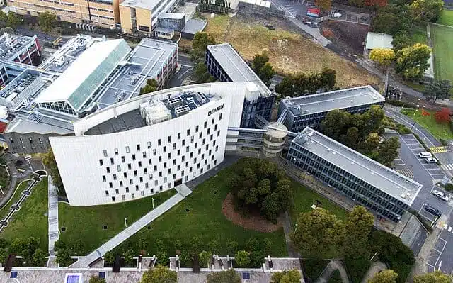 Aerial photo of Deakin University's Building