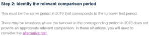 JobKeeper identify comparison period