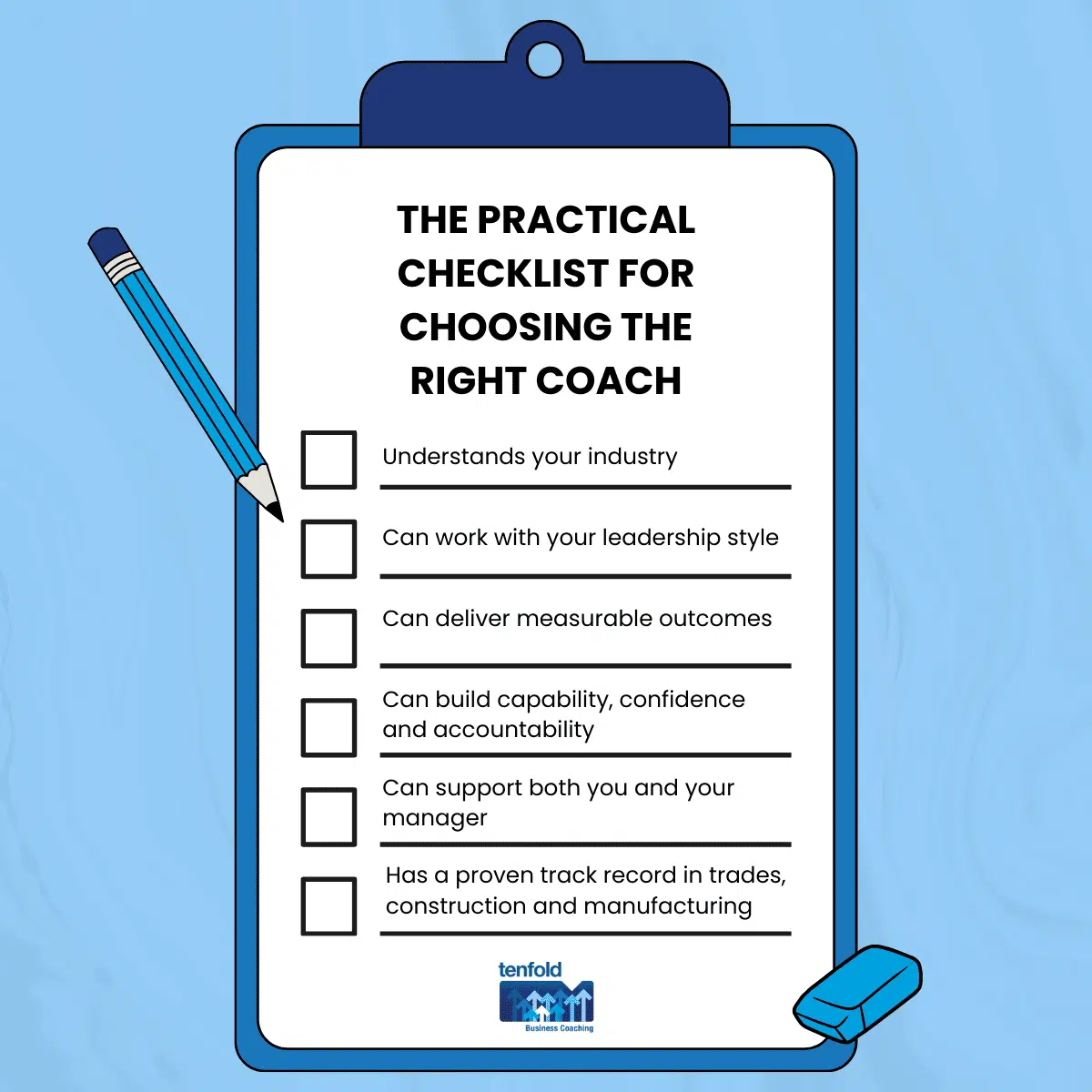 How to Choose a Coach for Your Ops Manager, Service Manager or Team Leader: A Practical Checklist for Business Owners | Tenfold Business Coaching